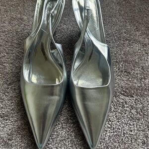 Zara Silver Women's Slingback Heels size 40